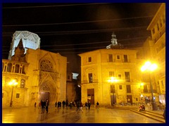 Valencia by night - Plaza del Virgen towards the Cathedral